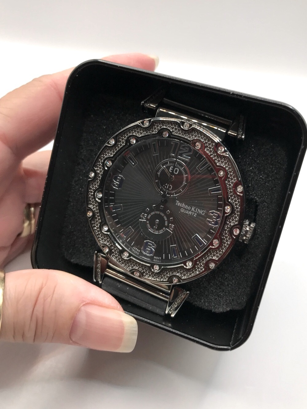 Techno KING Men's Black Quartz Watch